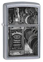 Zippo Lighter: Jack Daniels Bottle and Barrels - Street Chrome 79338