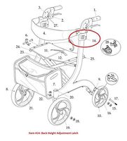 Back Height Adjustment Latch for Drive RTL10266 Rollator Walker - White