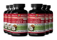 Pure Virgin Coconut Oil Organic - Extra Virgin Coconut Oil 3000 - Enhance Immune Function (6 Bottles)