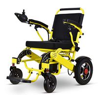 New Model 2020 Fold & Travel Lightweight Motorized Electric Power Wheelchair Scooter, Aviation Travel Safe Electric Wheelchair Heavy Duty Power Wheelchair (19" Seat Yellow)