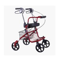 EGCLJ Elderly Walker Shopping Cart - Seniors Four Rounds Walkers with Seat with Basket Pedals - Foldable Trolley - 250 Pounds