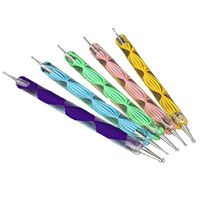 Nail Art Tool,Putars Fashion 5PCS Multi Coloured Double Ended Nail Art Dotting/Marbleizing Tool