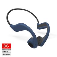 LEAGLEE 8G MP3 Player Bone Conduction Bluetooth Headphones, Wireless Open Ear Stereo Headset for Running, Cycling, and Sports, Titanium Lightweight Design 33g, IP55 Waterproof with Mic (Sky Blue)