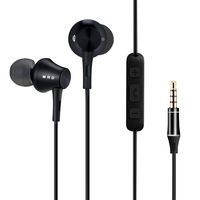 in Ear Headphone with Microphone and Volume Control HD Stereo Earphone Deep Bass Earbuds for iPhone Samsung Apple and Androids Cell Phones Cable Tangle Free Black