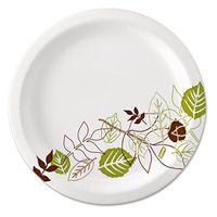 Dixie UX9WS Pathways Mediumweight Paper Plates, 8. 5 inch , WiseSize, Green-Burgundy, 500-Carton