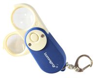 LUMAGNY: Folding Pocket Magnifier With Two 1 Inch Lenses, One 4X, One 6X, LED Light & Key Chain : ( Pack of 1 Pc ) Computers, Electronics, Office Supplies, Computing
