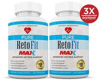 Pure Keto Fit Max 1200MG Keto Pills Advanced BHB Ketogenic Supplement Exogenous Ketones Ketosis for Men Women 60 Capsules 2 Bottles