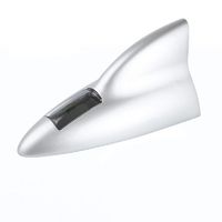 Shark Fin Aerial-MASO Solar Power Shark Fin Aerial Car Radio Antenna, 12 LED Warning Light, Radio Antenna Base Replacement（Silver）