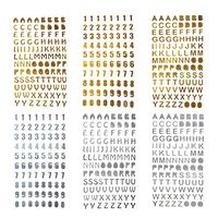 HEALLILY 6pcs Hot Stamping Stickers Gold Letters Decals Numbers Notebook Stickers Decoration Adhesive Decals for Scrapbook Crafting Laptop