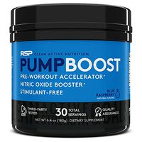 RSP Pump Boost - Stimulant Free Pre Workout & Nitric Oxide Booster, N.O. Boost for Enhanced Pumps, Energy Boost, and Improved Training Endurance, Blue Rasp (Packaging May Vary)