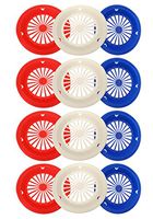 Set of 12 Patriotic Reusable Plastic Paper Plate Holders for 9" Plates, Red White and Blue Patriotic Colors, Perfect for 4th of July, BBQ's, Parties, Camping (12)