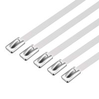 uxcell 30 Inch Stainless Steel Cable Zip Ties 0.18 Inch Width Metal Exhaust Wrap 10pcs