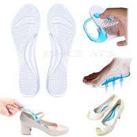 High Heel Insoles, Orthotic Massage Gel Insoles, 3/4 Heel Cushions Silicone Arch Support Shoes Metatarsal Pads, Back Heel Spurs Inserts Help w/Plantar Fasciitis Callus Blister (Clear)