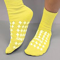 Non Skid Socks, Large Yellow, 1 pair
