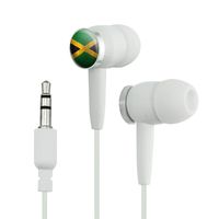 Jamaica Flag Soccer Ball Futbol Football Novelty in-Ear Earbud Headphones - White