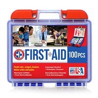 Be Smart Get Prepared 10HBC01082 100Piece First Aid Kit, Clean, Treat & Protect Most Injuries with The Kit That is Great for Any Home, Office, Vehicle, Camping & Sports. 0.71 Lb