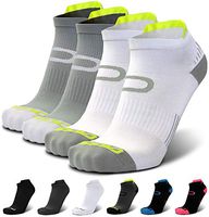 Ankle Compression Running Socks for Men & Women (2 Pairs) - Best Low Cut, No Show Athletic Socks with Heel Tab - Moisture Wicking, Arch Support Plantar Fasciitis Socks for Runners, Endurance, Cycling