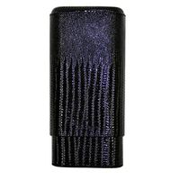 EWT Bonded Leather Cigar Pouch Case (Texured) (3 Cig, 70R, Black)
