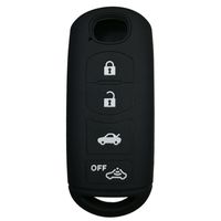 Coolbestda Rubber Smart 4buttons Key Fob Full Cover Remote Case Keyless Protector Jacket for 2018 2017 Mazda CX-5 CX-7 CX-9 Mazda 3 6 MX-5 Miata Toyota Yaris Black