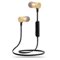 DZT1968 Bluetooth 4.1 Wireless Handfree efficiency Headphone Stereo Sports Earbuds In-Ear Headsets (Gold)