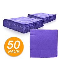 Amcrate Big Party Pack 125 Count Purple Beverage Napkins - Ideal for Wedding, Party, Birthday, Dinner, Lunch, Cocktails. (5” x 5”)