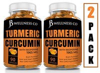 [2-Pack] Turmeric Curcumin High Potency 1965mg with Bioperine 95% Standardized Curcuminoids for Best Absorption, Made in USA, Elite Joint Pain Relief Turmeric Pills - 180 Capsules [2-Pack]
