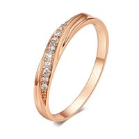 Fxbar Simple Fashion Zircon Engagement Ring Jewelry Women Shine Eternity Gemstone Anniversary Birthday Rings Gift (Gold,7.25)