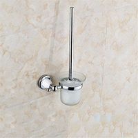 AiRobin-Continental Brass Antique Wall Mounted Toilet Brush Holder Bathroom Accessory