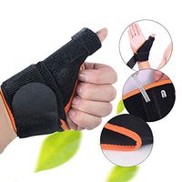 Denshine Adjustable Arthritis Thumb Splint Support Brace Outfield Glove for Pain, Sprains, Strains, Arthritis, Carpal Tunnel & Trigger Thumb Immobilizer, Wrist Strap, 1 Pair, Black & Orange