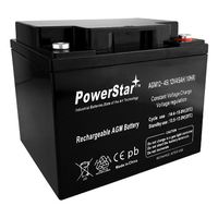 POWERSTAR 12V 45AH Fire Alarm Battery Replaces 40ah, 42ah or 50ah
