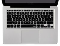 XSKN Spanish Silicone Keyboard Skin Cover for MacBook 13 15 17 inch EU/UK European Keyboard Layout (Black)