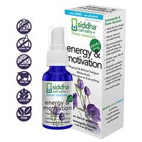 Siddha Remedies Energy & Motivation Spray | 100% Natural Homeopathic Remedy with Traditional Homeopathic Ingredients, Cell Salts and Flower Essences | No Alcohol No Sugar