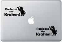 Release The Kraken Kitten Funny FlashDecals1885 Set Of Two (2x) , Decal , Sticker , Laptop , Ipad , Car , Truck