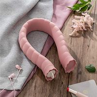 25 OZ U-Shaped Hot-Water-Bottle Cervical Pillo with Knitting Cover - Silicone Soft Microwave Heating Warm Heated Water Bag (Pink Large)