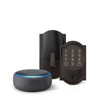 Encode Smart Wifi Deadbolt with Camelot Trim In Aged Bronze Echo Dot (3rd Gen) Charcoal
