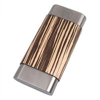 Personalized Visol Terran Zebrawood & Stainless Steel Cigar Case - Free Engraving (Two Initials)