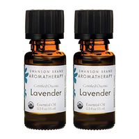 Swanson Certified Organic Lavender Essential Oil 0.5 fl Ounce (15 ml) Liquid (2 Pack)