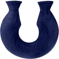 OLizee 1.6L U-Shaped Neck PVC Odour Free Hot Water Bag with Fleece Cover and Clamp (Blue)