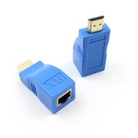 GorNorriss Electronics Gadgets 2pcs 1080P HDMI Extender to RJ45 Over Cat 5e/6 Network LAN Ethernet Adapter Blue