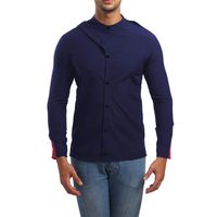 Mens Shirts Promotion,deatu Clearance Personality Men Autumn Casual Slim Fit Long Sleeve Solid T Shirt Top Blouse (B-Navy,M)
