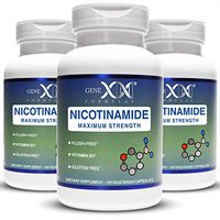 Genex Nicotinamide 500mg 100 Capsules 3-Pack Flush Free Niacin Vitamin B3 for Healthy Skin (not riboside or mononucleotide)