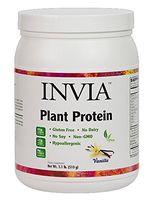 INVIA Life Plant Protein Shake Powder (Vanilla) - Vegetarian Protein Powder with Glutamine and Enzyme Blend. NO Dairy, Gluten, Soy, Artificial Flavors/Colors etc