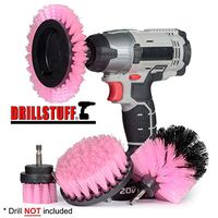 Drillstuff Nylon Brush for Drill - Pink Drill Brush Power Scrubber Brush Attachment for Power Drill - Grout Cleaner Brush - Bathroom Cleaner Brush - Toilet Cleaner Brush - Shower Cleaner Drill Brushes