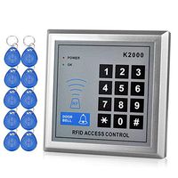 HFeng 125KHz Access Control System RFID Keypad Card Reader Standalone Access Controller + 10 pcs EM4100 Key Card Keychains