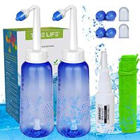 2PCS-Pack Sinus Rinse Bottle with 4 Sprayer + 1 Moisturizing Nasal Pump Sprays - 300ml 10oz Nasal Irrigation - Nasal Rinse Kit - Nose Cleaner - Yoga Neti Pot - for Adult and Child Nose Wash Clean