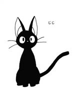 Studio Ghibli Kiki's DELIVERY Service Black CAT Logo Vinyl Stickers Symbol 5.5" Decorative DIE Cut Decal for Cars Tablets LAPTOPS Skateboard - Black