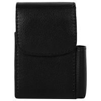 DEWIN Cigarette Case PU Leather Cigarette Case, Smoke Tobacco Pouch Lighter Storage, Black (Color : Black)