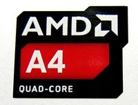 Original AMD A4 QUAD-CORE Sticker 16 x 20mm [875]