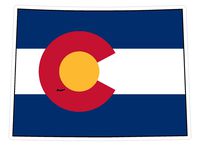 CustomDecal US Colorado State (Q8) Shape Flag Vinyl Decal Sticker Car/Truck Laptop/Netbook Window