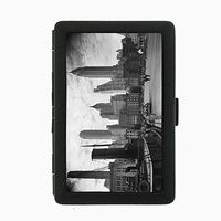 Perfection In Style Black Color Metal Cigarette Case Vintage New York Design 004